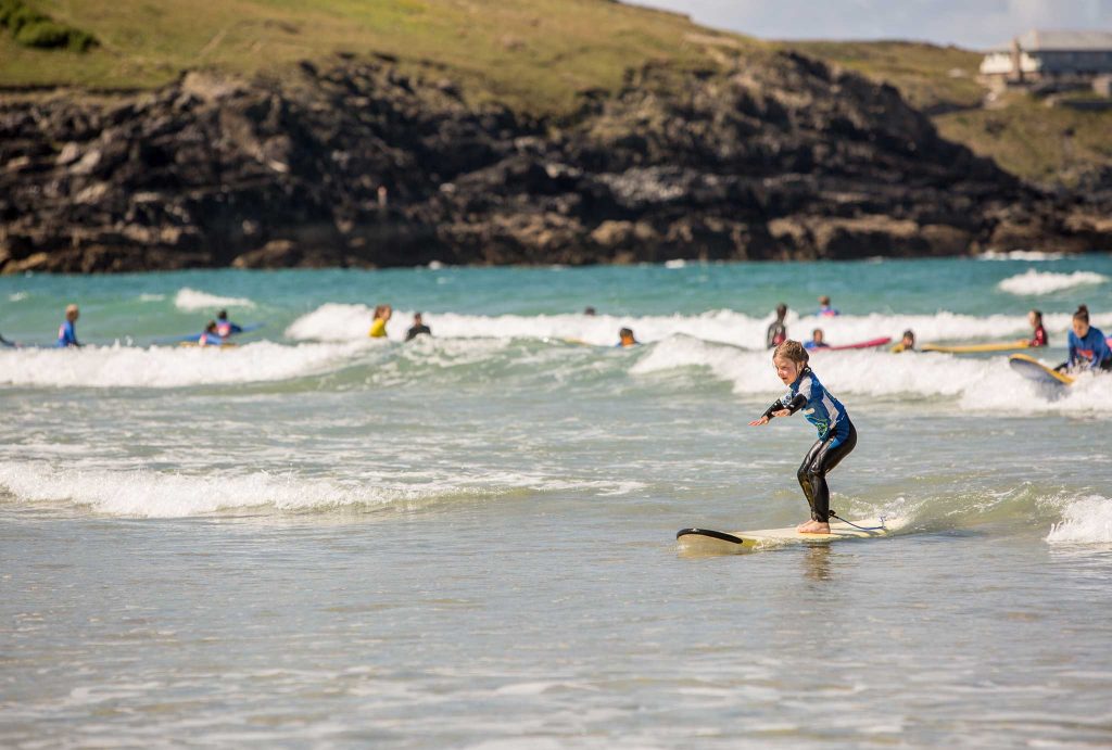 Beginner level surf lessons Fistral Beach Surf School